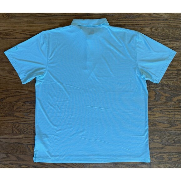 Callaway Polo Shirt Mens XL Blue White Striped Stretch Opti-Dri Golf Performance - Picture 9 of 10